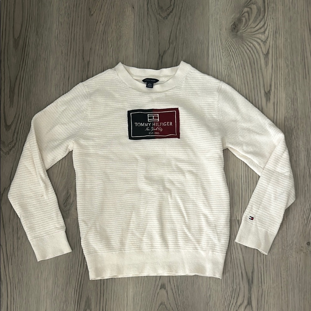 Tommy Hilfiger White Knit Crewneck Boy’s M (8-10)